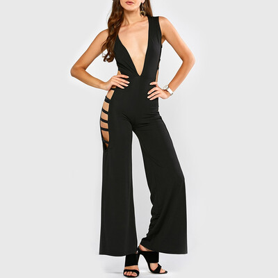 

Sleeveless Plunge Cut Out Jumpsuit