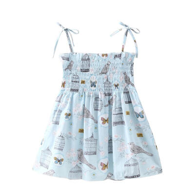 

Sweet Print Cotton Summer Dress Kid Girl Sleeveless Sling Princess Dresses