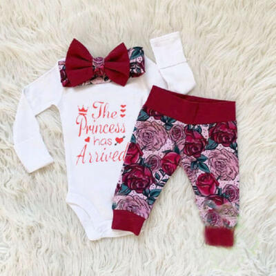 

US Newborn Infant Baby Girls Clothes Tops Romper Floral Pants Fall Outfit 0-18M
