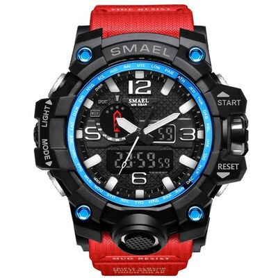 

SMAEL Mens Sport Watches Military Shock Analog Quartz Dual Display Digital Waterproof Watch