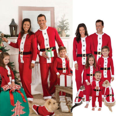 

Christmas Family Matching Santa Claus Pajamas Set Xmas Women Sleepwear Nightwear