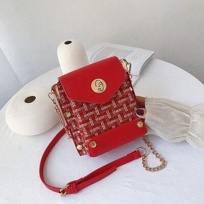 

Summer ins super fire woven bag female 2019 new Korean version of the wild single shoulder slung fashion chain small square bag