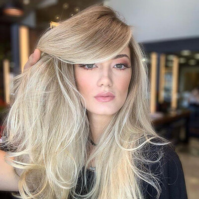 

〖Follure〗Natural Mix Colors Gold Sexy Long Curly Hair Synthetic Wig Women Full Wigs
