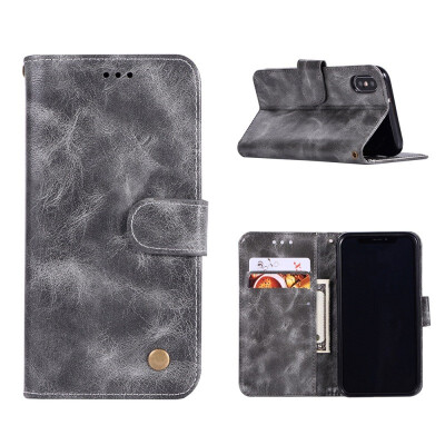 

MOONCASE Millet red rice 6 high-end retro leather case - gray