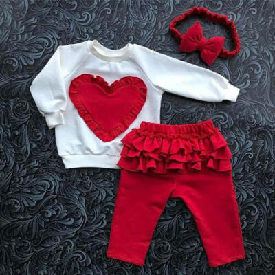 

3PCS Toddler Kids Baby Girls Clothes Sweatshirt Tops Pants Tracksuit Outfits Set