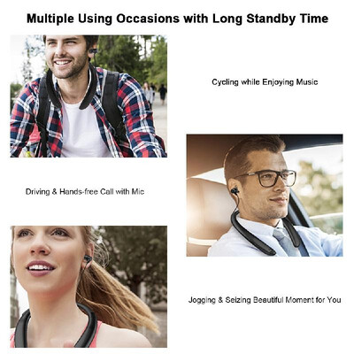 

V9 Bluetooth Headphones Wireless Neckband Headset Sports Earbuds with Mic Video Recording Camera Dual Loud Speakers Volume Control