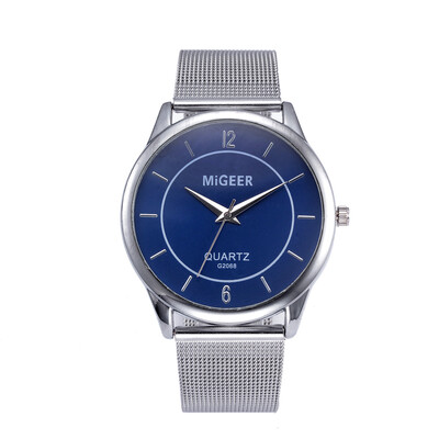 

Gobestart Fashion Man Design Stainless Steel Mesh belt Analog Alloy Quartz Wrist Watch