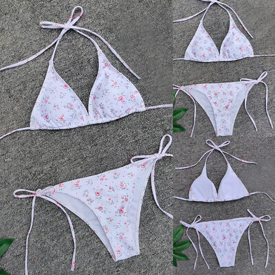 

Roseonmyhand Womens Bikini Solid Set Swimsuit Two Piece Filled Bra Swimwear Beachwear