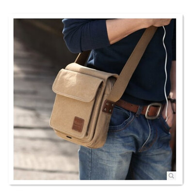 

Fashion mens retro bag mens canvas bag high quality Messenger bag brown khaki bag mens bag