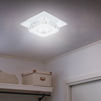 

Siaonvr 79 Modern Mini Crystal Ceiling Light Flush Mount Chandelier Lighting White