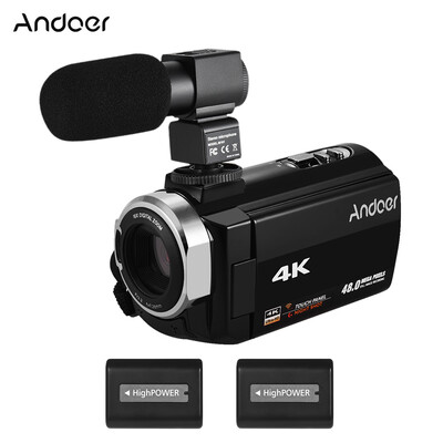 

Andoer 4K HD Digital Video Camera Camcorder DV 3 Inch TouchScreen WiFi IR Night Vision with 2pcs Batteries Stereo Condenser Micr
