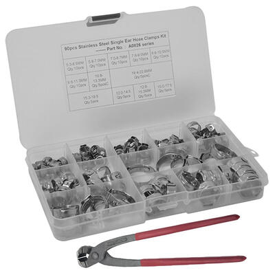 

PEX Cinch Crimper Tool with 90pcs Stainless Steel Single Ear Hose Clamps