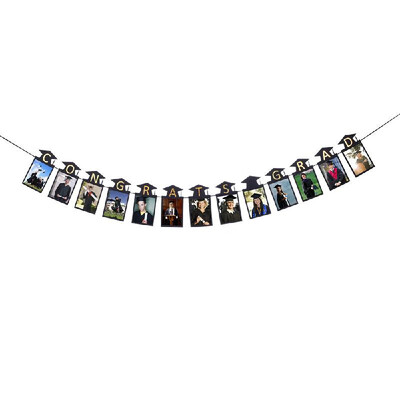 

Graduation Photo Banner Party Decoration Happy Birthday Sticker Flag Banner