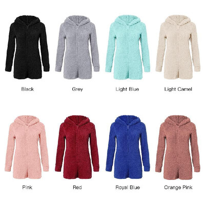 

Women Winter Fall Velutum Nighty Soft Cute Long-Sleeved Plush Jumpsuit Sweety Lovely Pajamas Comfortable Home Clothes