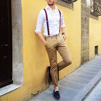 

New Fashion Men Women Clip on Suspenders Elastic Y-Shape Back Formal Unisex Adjustable Braces