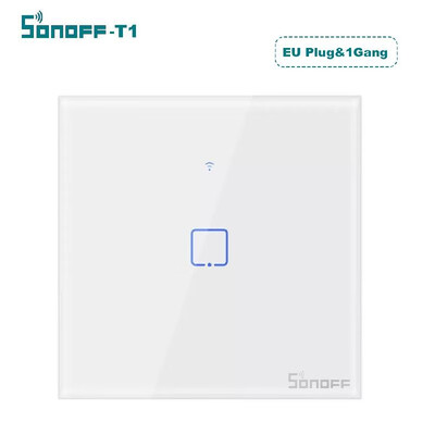 

SONOFF T1 Intelligent Switch EUUK AC 100-240V 123 Gang TX Series WIFI Wall Switch 433Mhz RF Remote Controlled Wifi Switch Intel