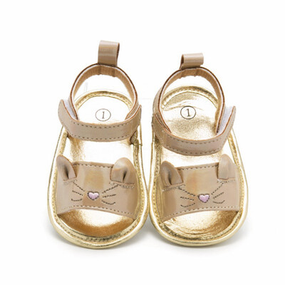 

Baby shoes Summer Baby Girl Sandals Cute Cat Soft Soled Golden Princess shoes Fashion Infant Girl Sandals New