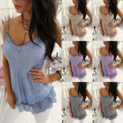 

Womens Lace Crop Top Sexy Vest Fashion Camisole Sleeveless Tank Top T-Shirt NEW