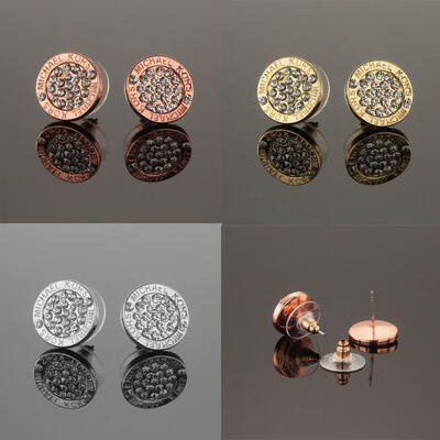 

Elegant Gold Silver Crystal Stud Earrings Women Girls Lady Charm Jewelry