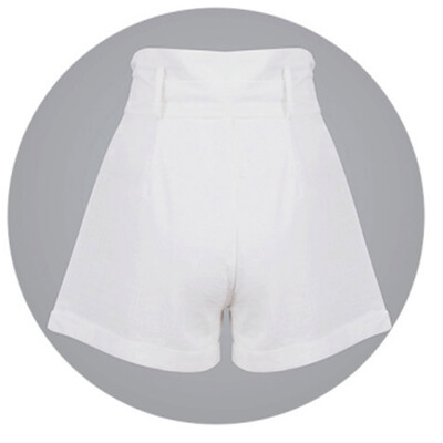 

Tailored Womens Cute&Playful Wooden Ear Solid Color Leisure Strap Shorts