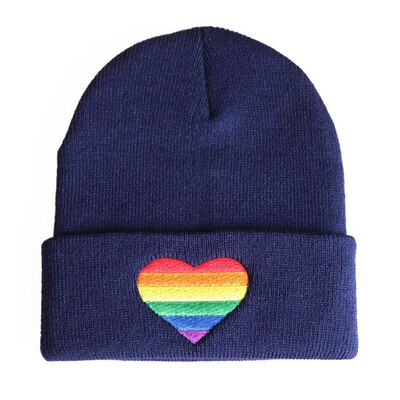 

Embroidery Rainbow Hat Warm Winter Hats Solid Hip-hop