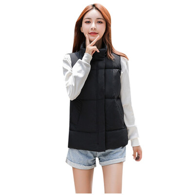 

Toponeto Fasion Womens Standing Collar Short Paragraph Leisure Lightweight Down Vest