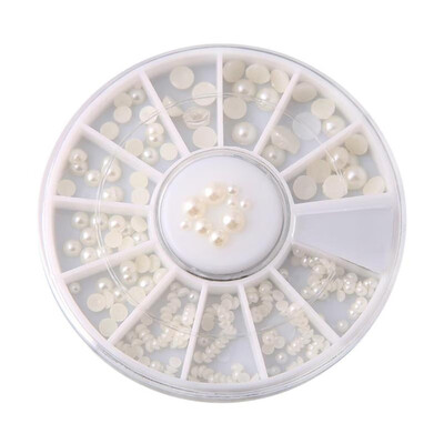 

Resin Nail Art DIY Pearls UV Gel Beauty Charm Manicure Beads Decor Wheel
