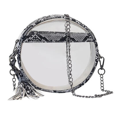 

Serpentine Chain Round Shoulder Handbag Lady Transparent Mini Messenger Bag