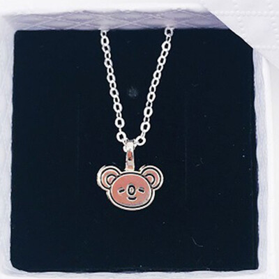 

KPOP BTS Bangtan Boys Same paragraph Cartoon Image Back Lettering Pendant Necklace Alloy Couple Necklace Best Gift for ARMY