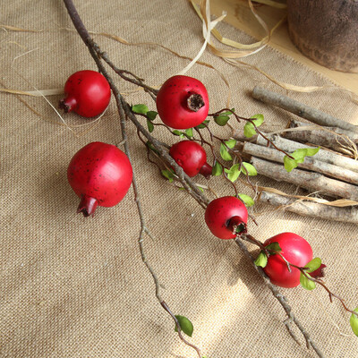 

Toponeto Fake Artificial Rose Fruit Pomegranate Berries Bouquet Floral Garden Home Decor