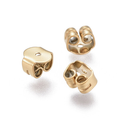 

304 Stainless Steel Ear Nuts Golden 5x5x35mm Hole 08mm