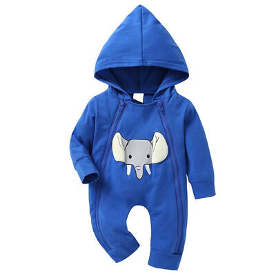 

Spring Baby Rompers Cute Elephant Girls Boys Side Zippers Jumpsuit Outfits