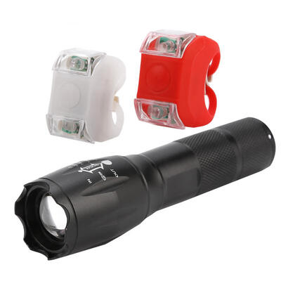 

Greensen T6 Strong Light Cycling Flashlight Bicycle Headlight Taillight Mountain Bike Warning Lamp Set