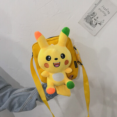 

Cartoon cute Bikachu canvas bag 2019 new fashion personality Messenger bag casual simple wild shoulder bag