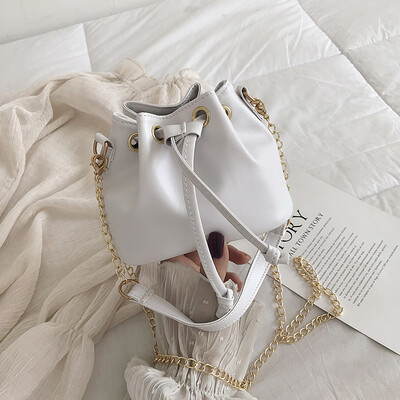 

Fashion girl Messenger bag casual texture bucket bag female 2019 summer new Korean version of the wild chain shoulder bag