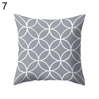 

Gray Geometric Square Throw Pillow Protector Case Cushion Cover Bedding Articles
