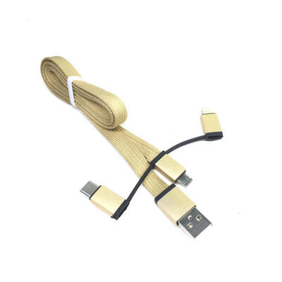 

3-in-1 Charge Cable Tangle-free Flat Charging And Syncing Cord For IPHONE Android Huawei-1m