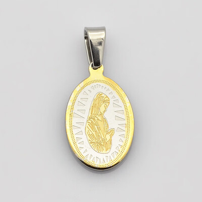 

Oval with Virgin Mary 304 Stainless Steel Pendants Golden & Stainless Steel Color 21x125x15mm Hole 45x35mm