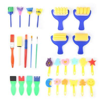

Greensen 29PCS Painting Sponge Brush Sponge Roller DIY Child Kids Painting Tool Educational Toy Kit