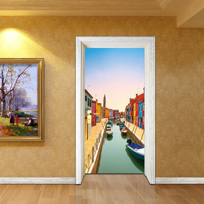 

〖Follure〗3D Creative Door Stickers Bedroom Doors Renovation Waterproof Door Stickers A