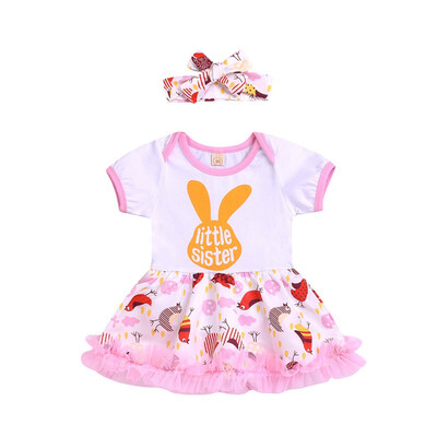 

Baby Dress Summer Casual Fashion Baby Girl Cute Letter Printing Short Sleeve Rompers Girl Dress Fashion Body Suit European Style