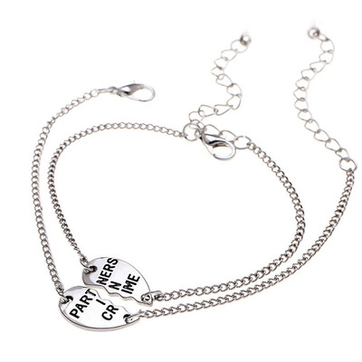 

Chic 2Pcsset Letter Broken Love Heart Bracelet Best Friend Sisters Gift