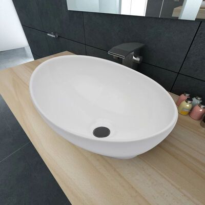 

Luxury Ceramic Basin Oval-shaped White 161"x134"