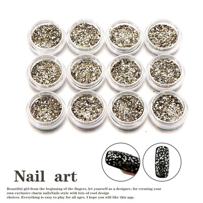 

Toponeto Gold Art Tips Stickers Acrylic 3D Glitter Sequins Manicure DIY
