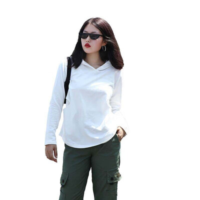 

kunxuan Loose casual hooded sweater 95 cotton spandex -L 16286