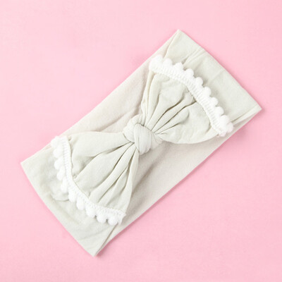 

〖Follure〗Wide Nylon Bow Ribbon with Pompom Knot Bow Nylon Head One Size Plus