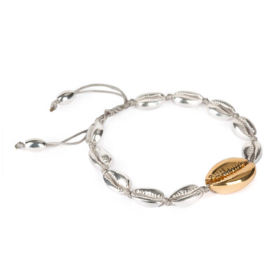 

2019 Gold Color Big Sea Shell Necklace Female Best Friend Shell Shell Necklace Bohemian Jewelry Fashion Knit Handmade Necklace