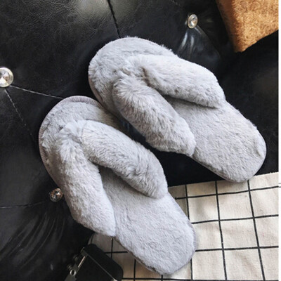 

Rose Creative Women Casual Imitation Fur Plush House Spa Flip Flops Slippers