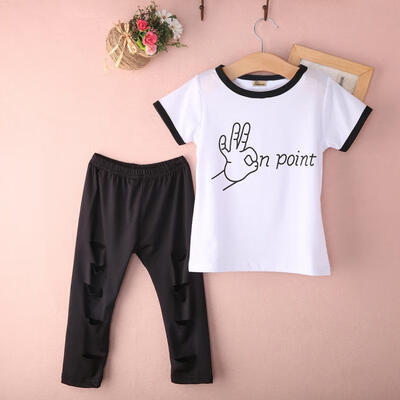 

Kids Baby Girls Clothes Tops T-shirt Pants Leggings Outfits Set Age 2-7Y