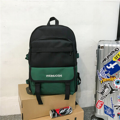 

Ins style schoolbag female Korean version of high school computer backpack college students large capacity trendy male double shou